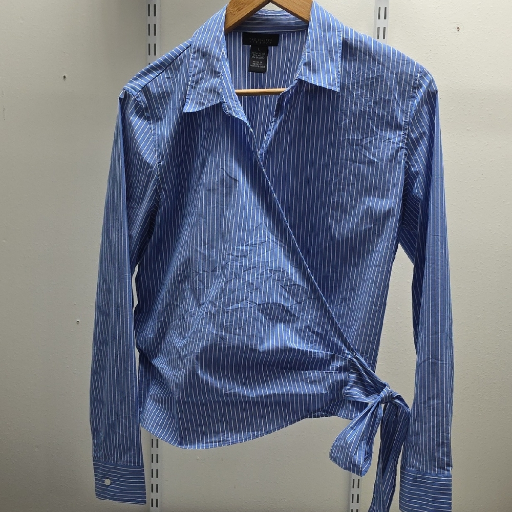 The Limited Blue and White Striped Shirt